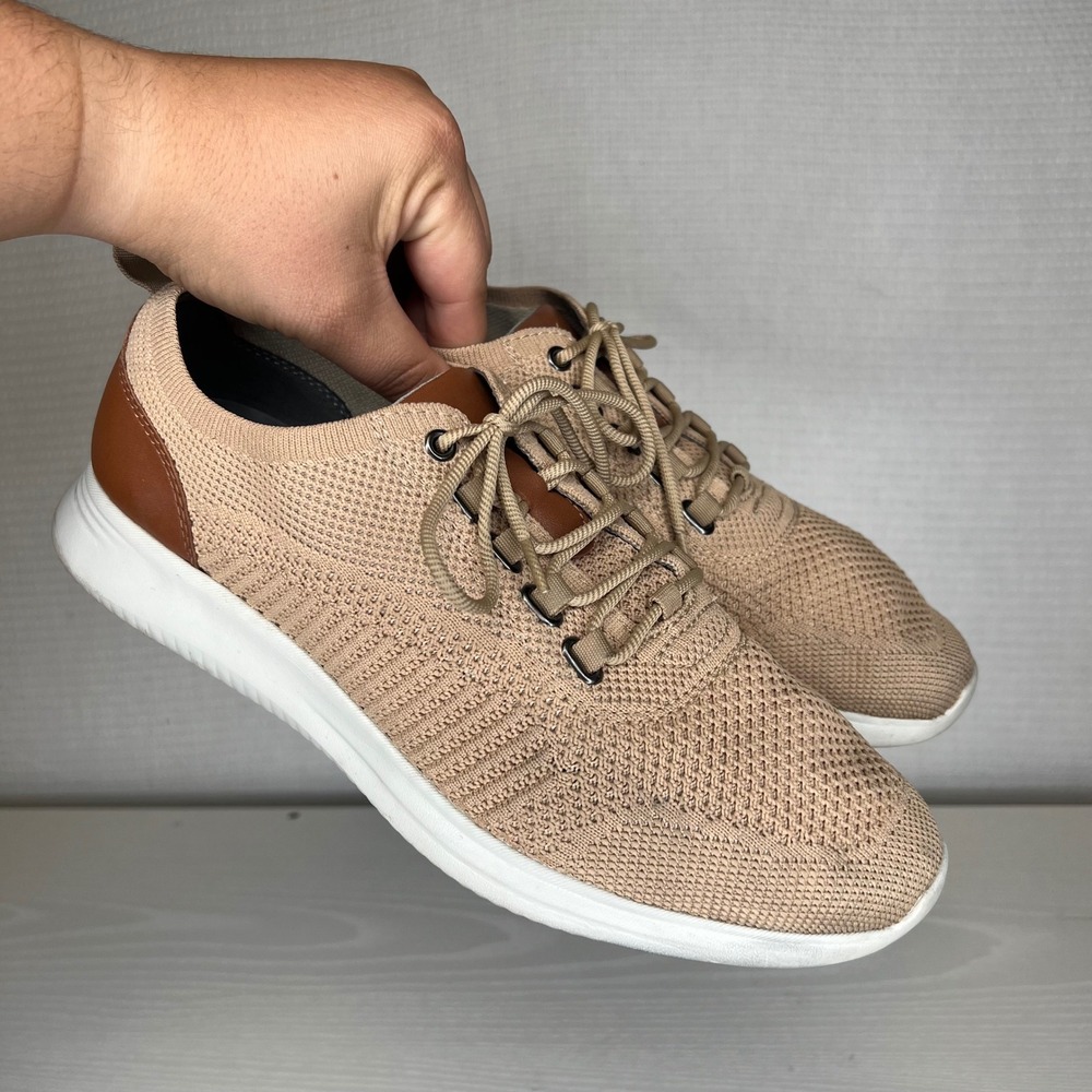 Johnston & Murphy Mens Tan Knit Smart Degree Memory Foam Sneakers 25-3432 8.5M